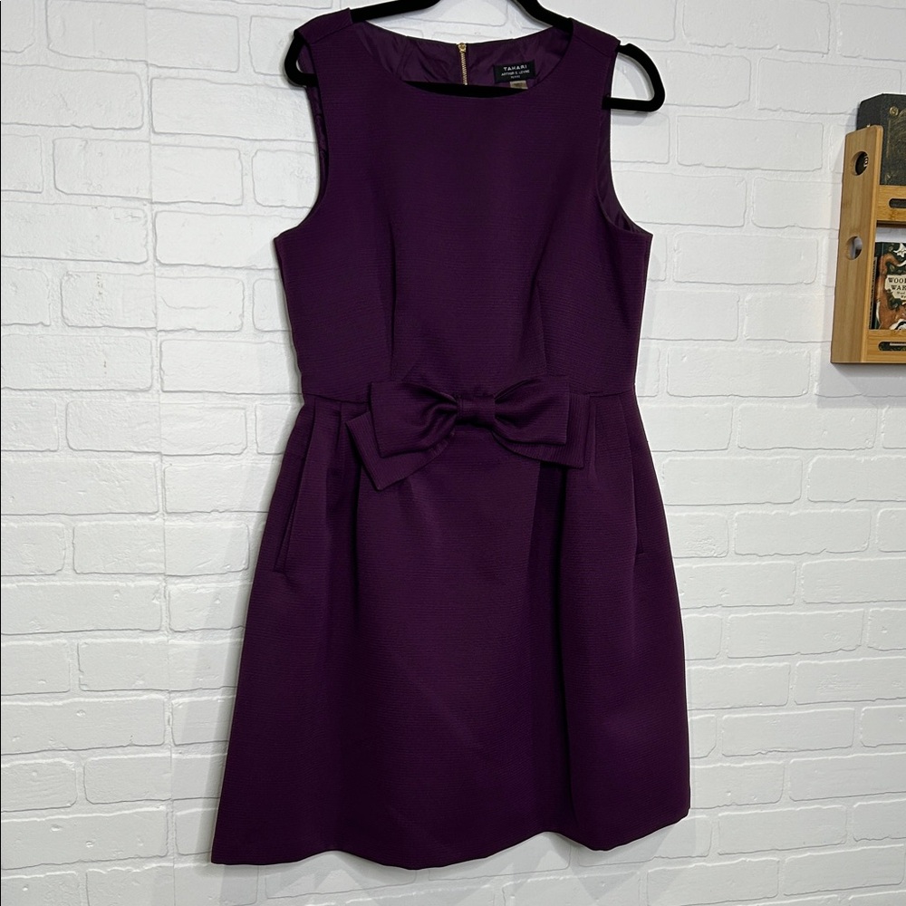 Tahari Formal Purple Sleeveless Mini Dress